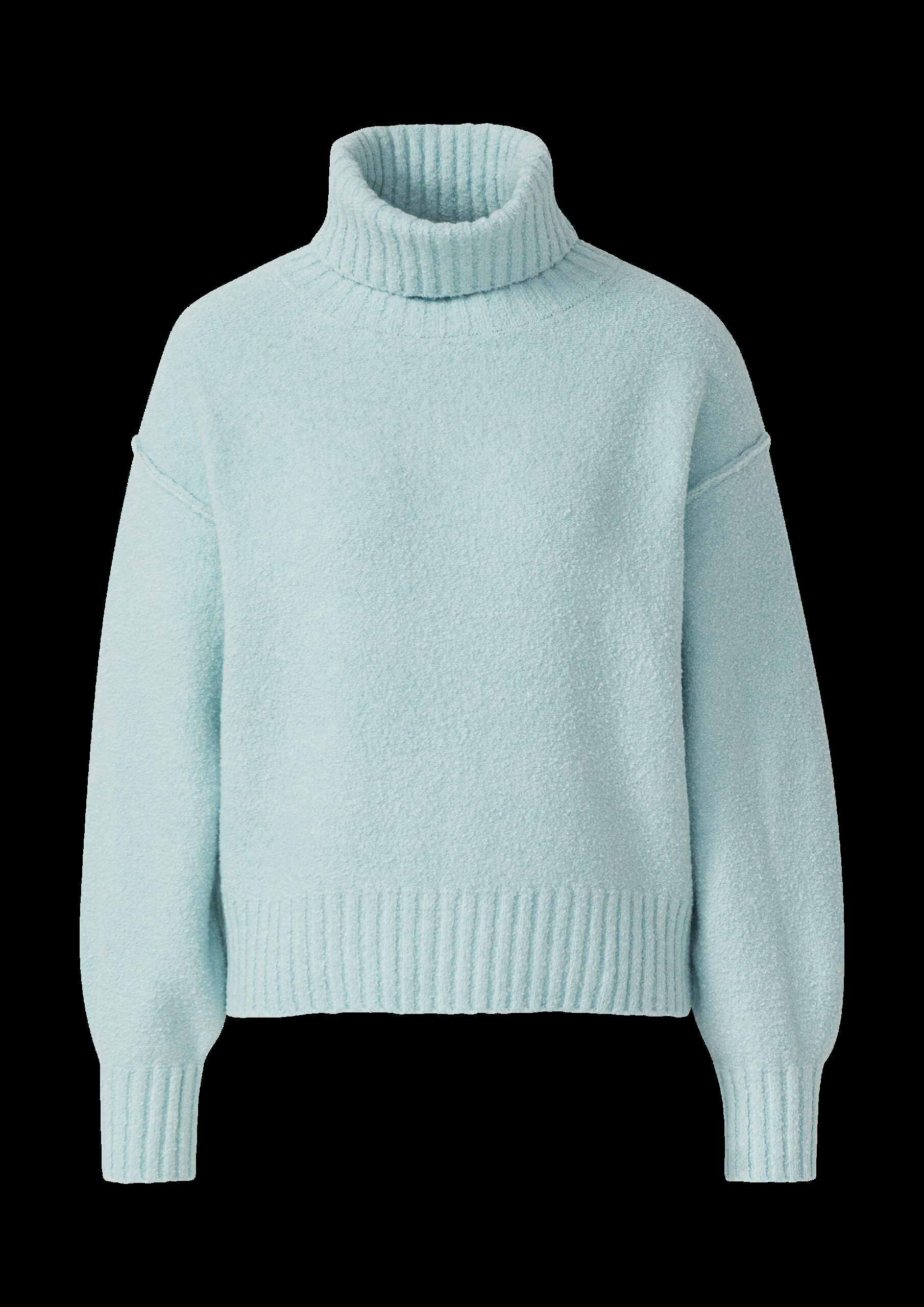 Bouclé-Strickpullover mit Rollkragen