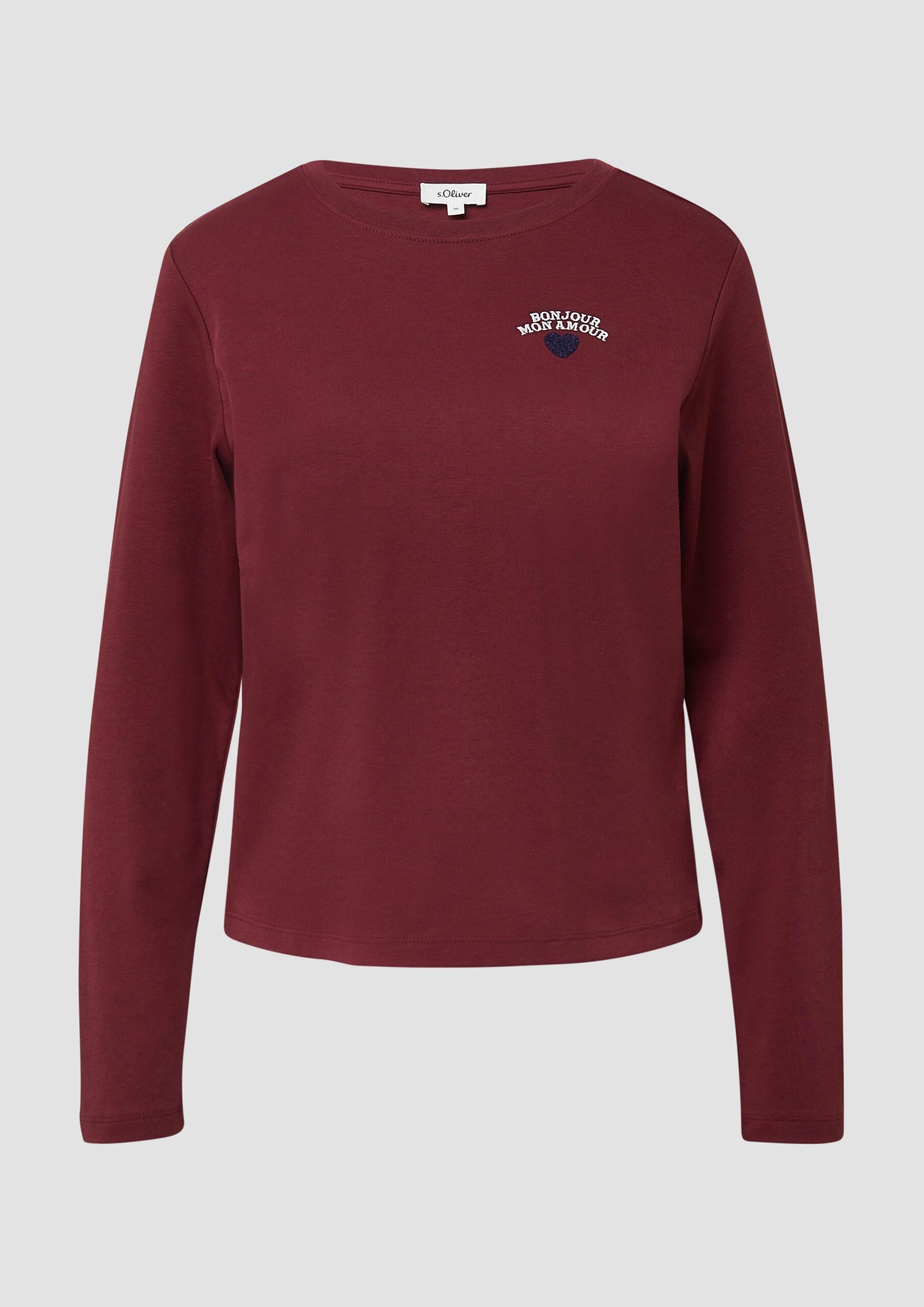 Verkürztes Longsleeve mit Stickerei-Detail