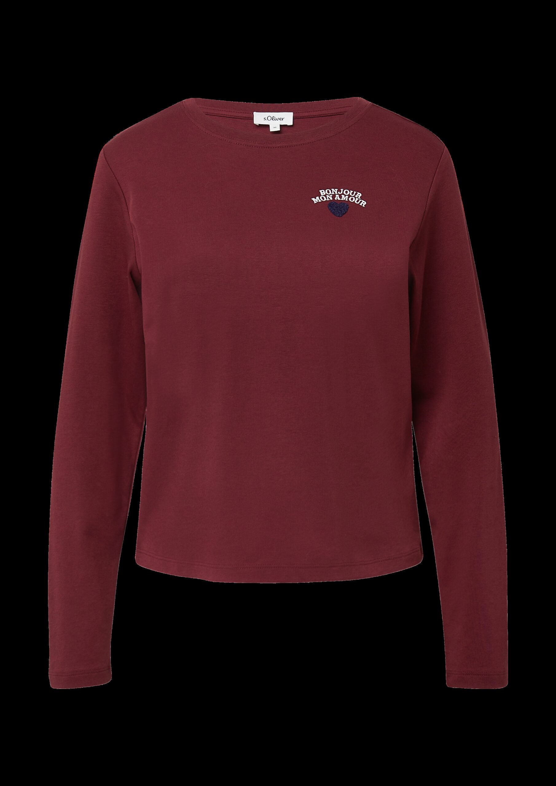 Verkürztes Longsleeve mit Stickerei-Detail