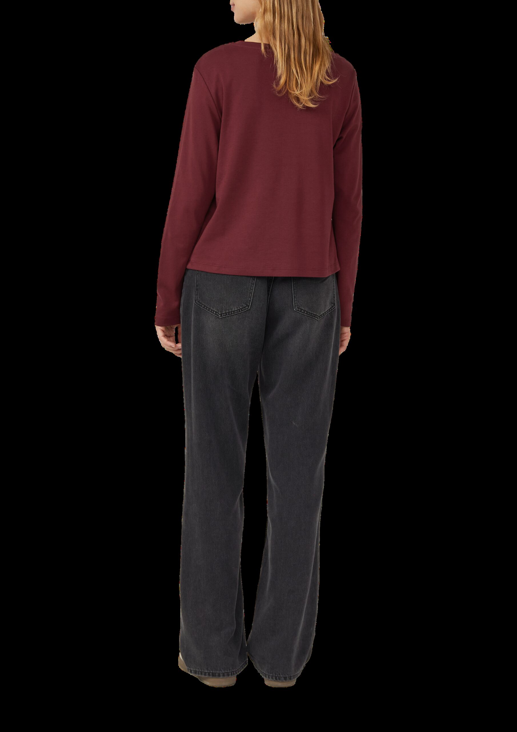 Verkürztes Longsleeve mit Stickerei-Detail