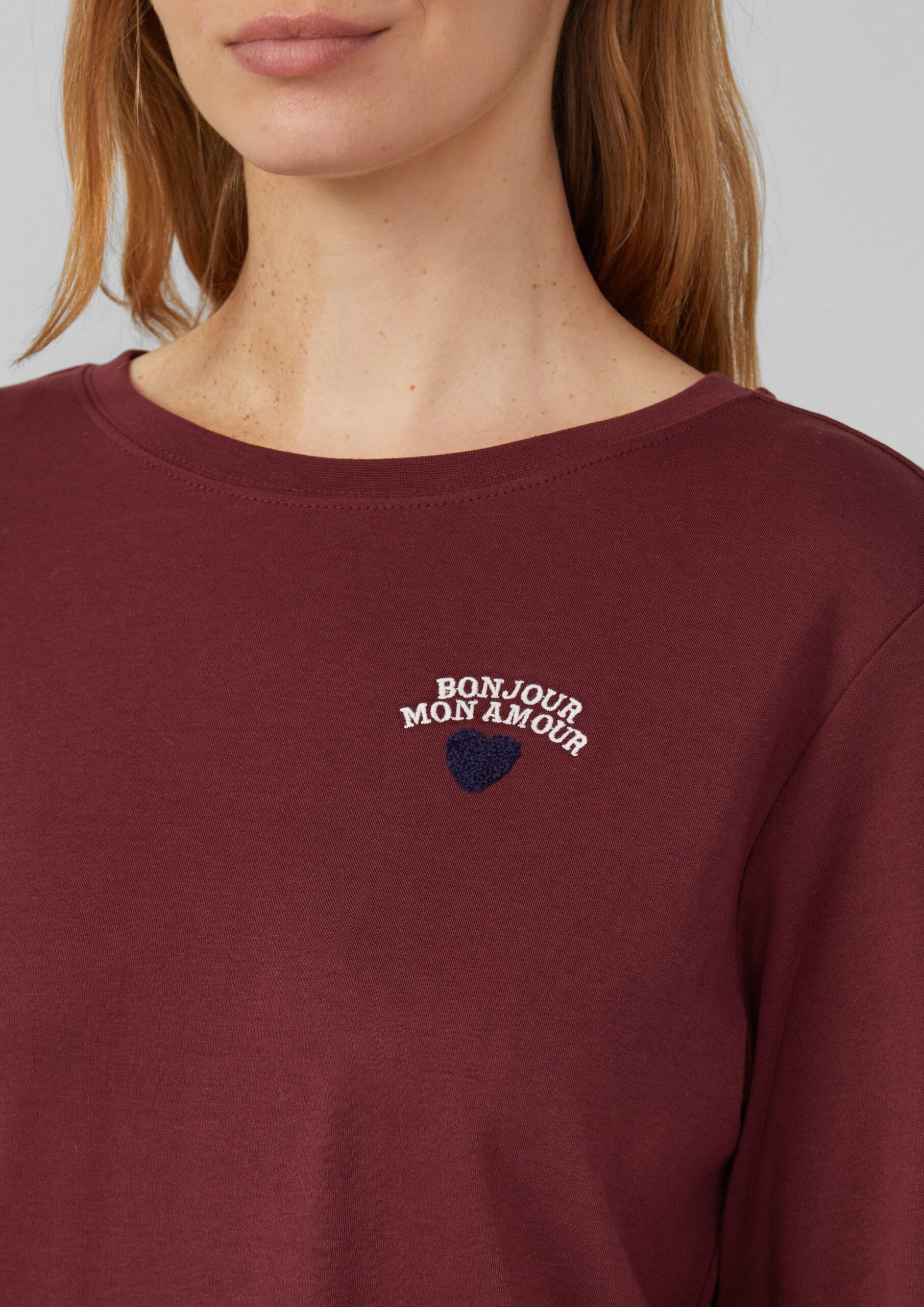 Verkürztes Longsleeve mit Stickerei-Detail