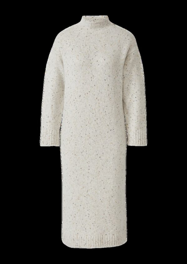 Strickkleid aus Baumwollmix mit Stehkragen