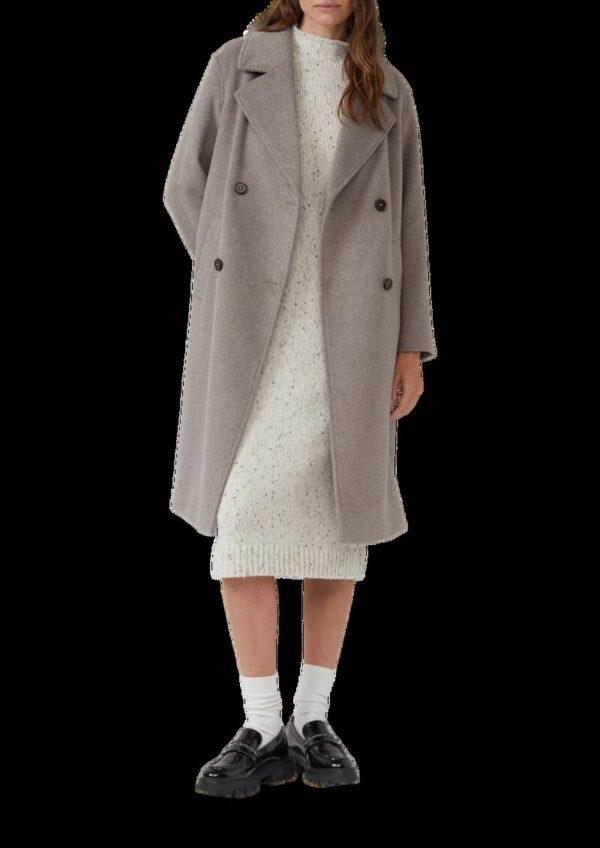 Strickkleid aus Baumwollmix mit Stehkragen