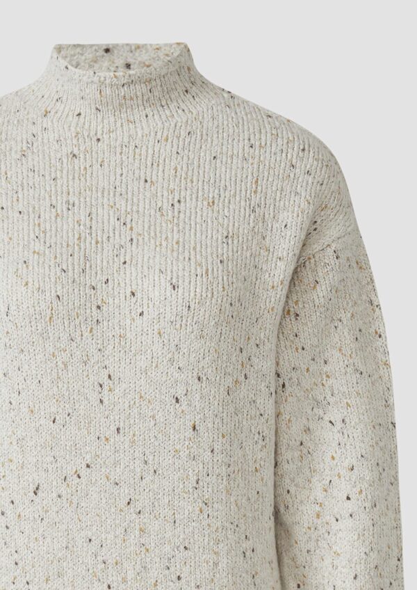 Strickkleid aus Baumwollmix mit Stehkragen