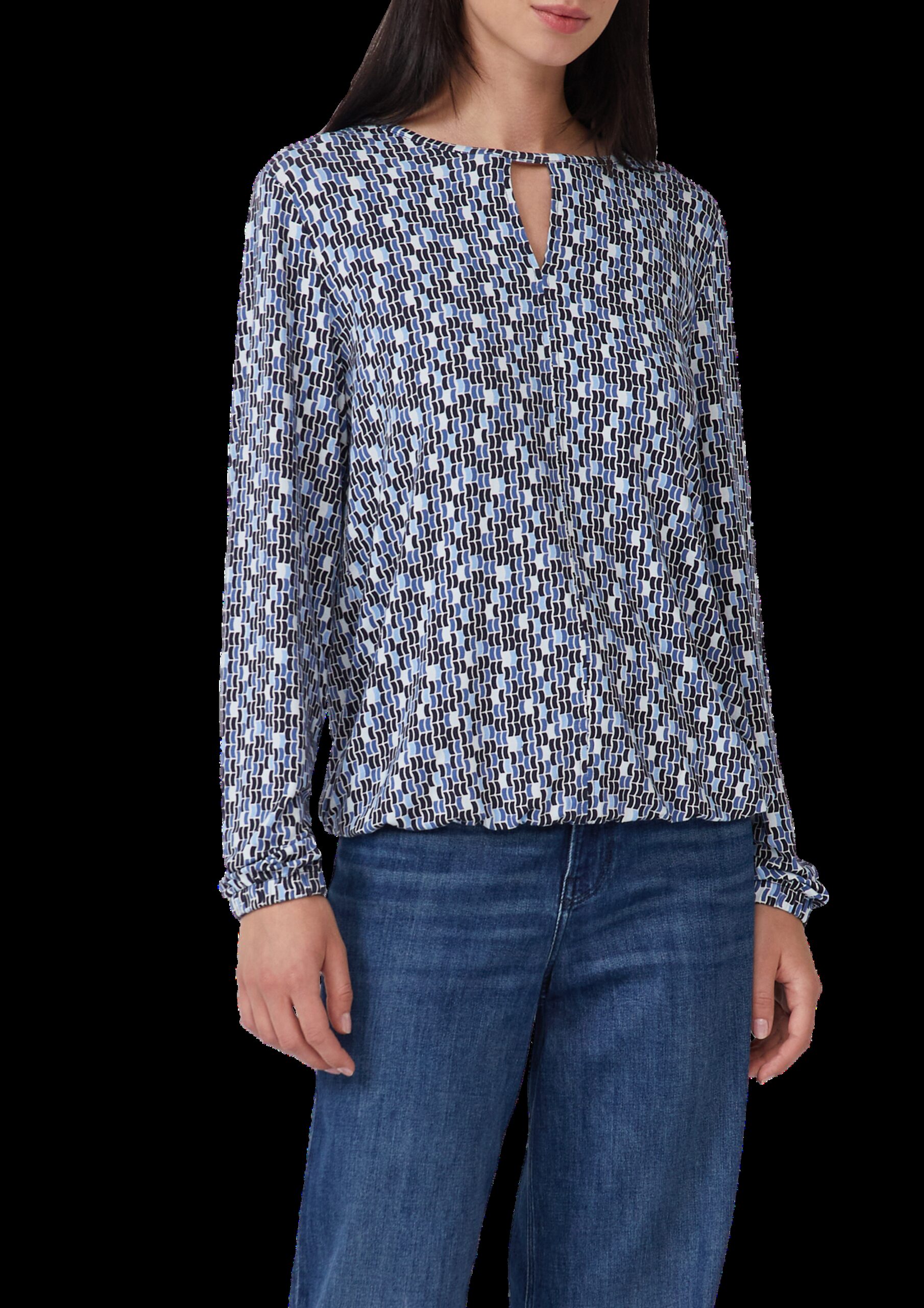 T-Shirt mit All-over-Print und Elastikbündchen