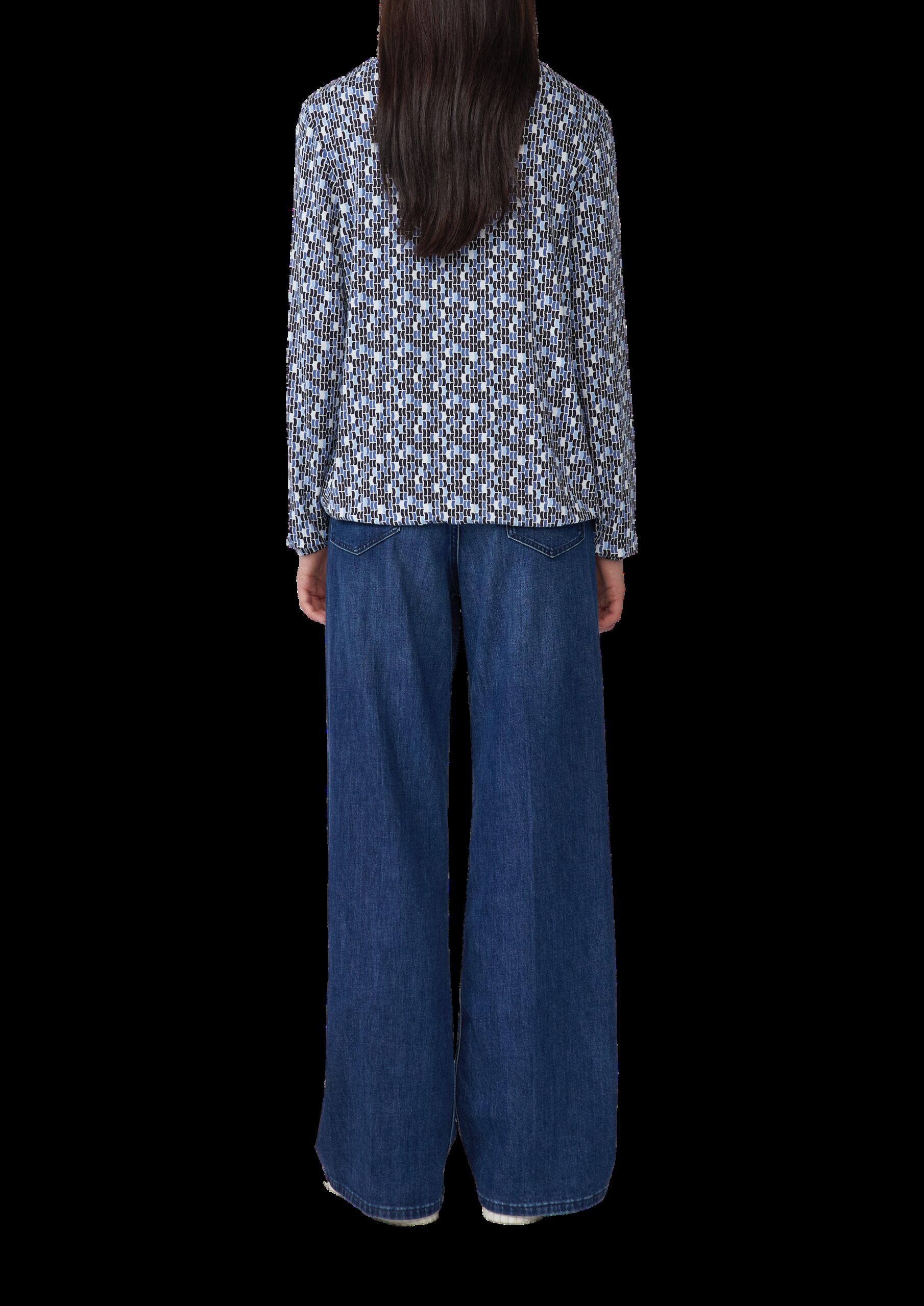 T-Shirt mit All-over-Print und Elastikbündchen