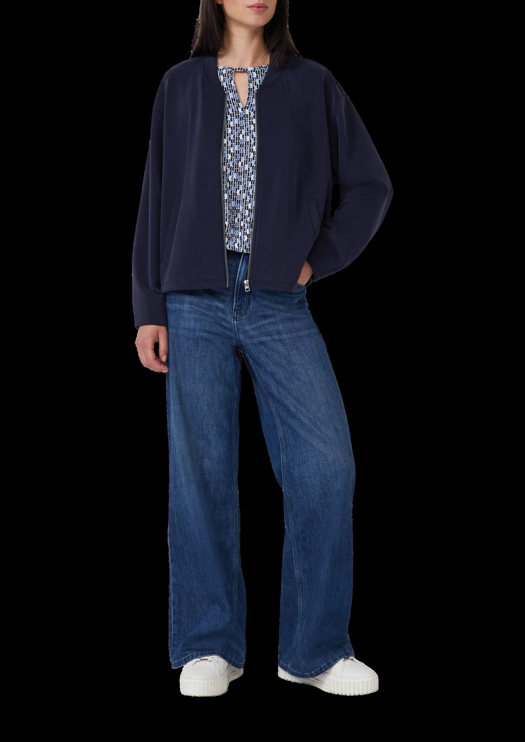 T-Shirt mit All-over-Print und Elastikbündchen