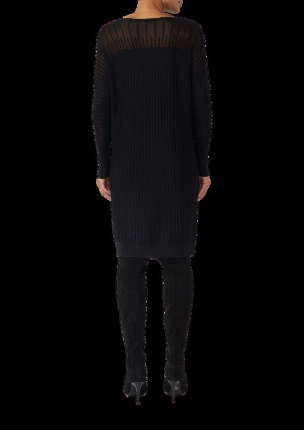 Feinstrick-Kleid mit Fledermausärmeln und Ottoman-Struktur