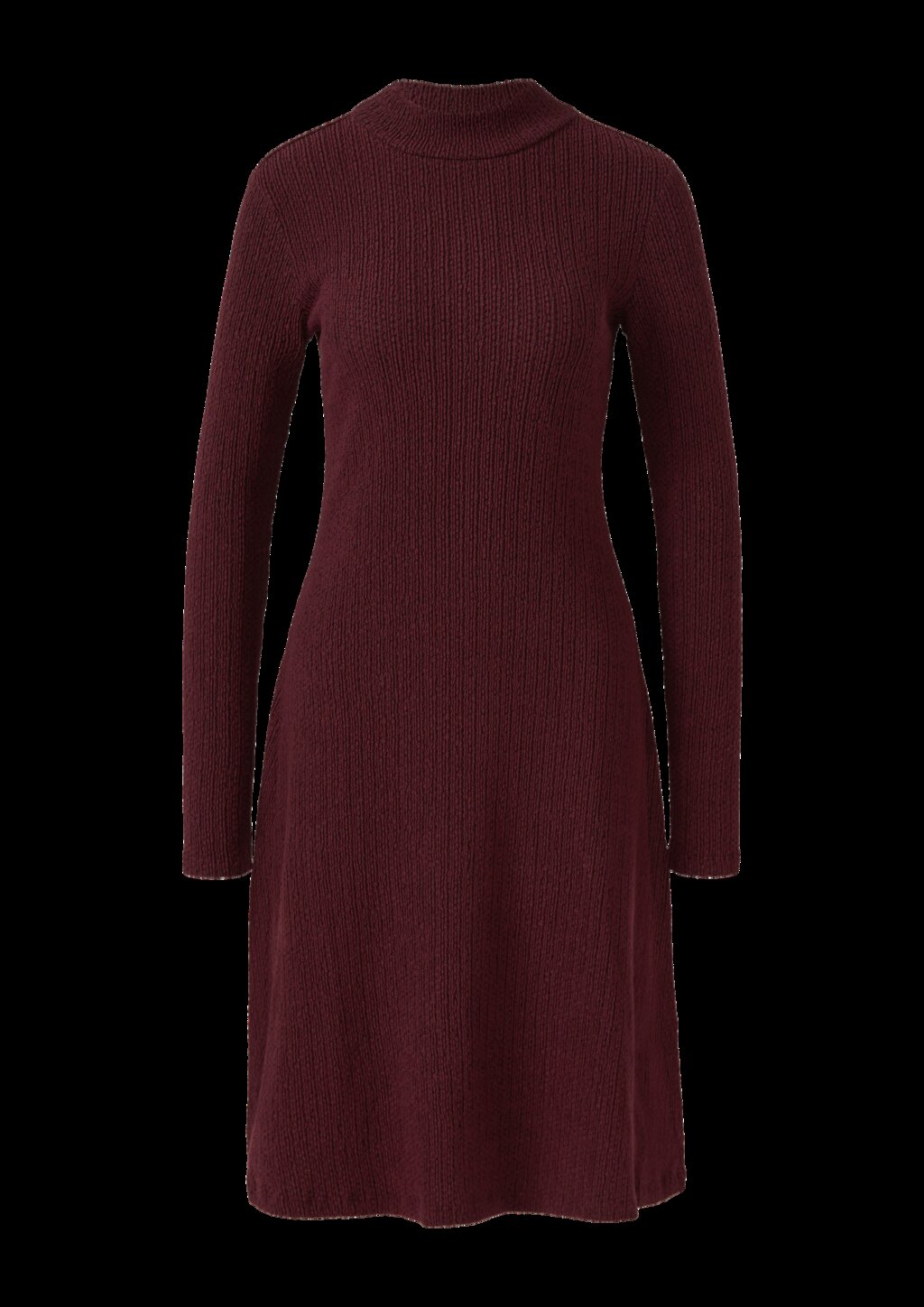 Strukturiertes Jerseykleid mit ausgestelltem Saum