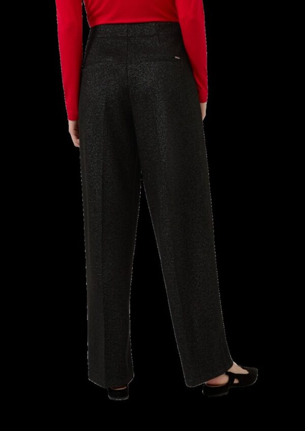 Bundfaltenhose mit Glitzergarn und integriertem Gürtel