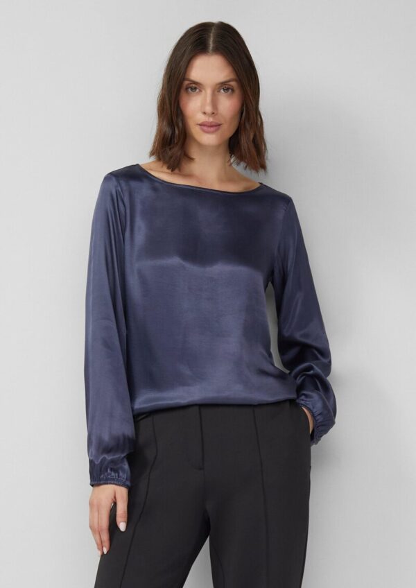 Blusenshirt mit U-Boot-Ausschnitt aus reiner Viskose