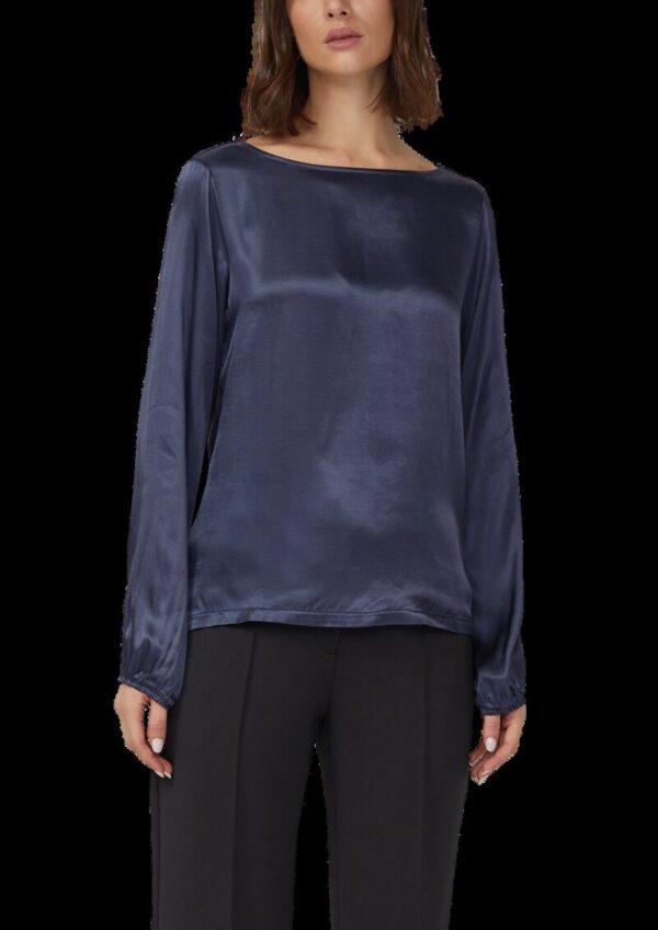 Blusenshirt mit U-Boot-Ausschnitt aus reiner Viskose