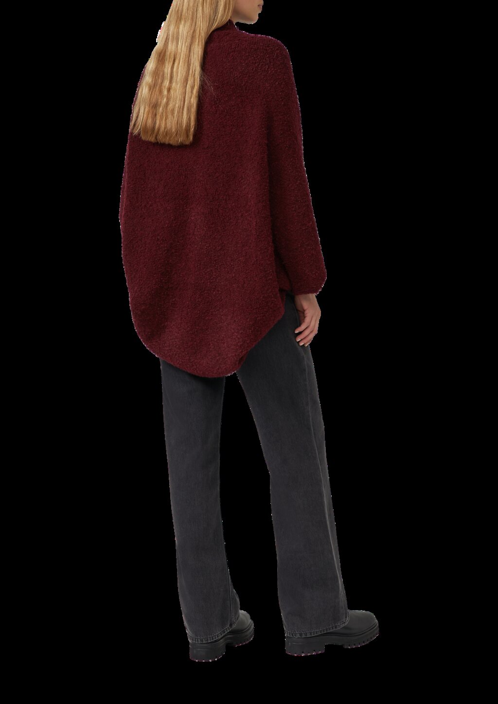 O-Shape-Poncho aus Bouclé-Strick