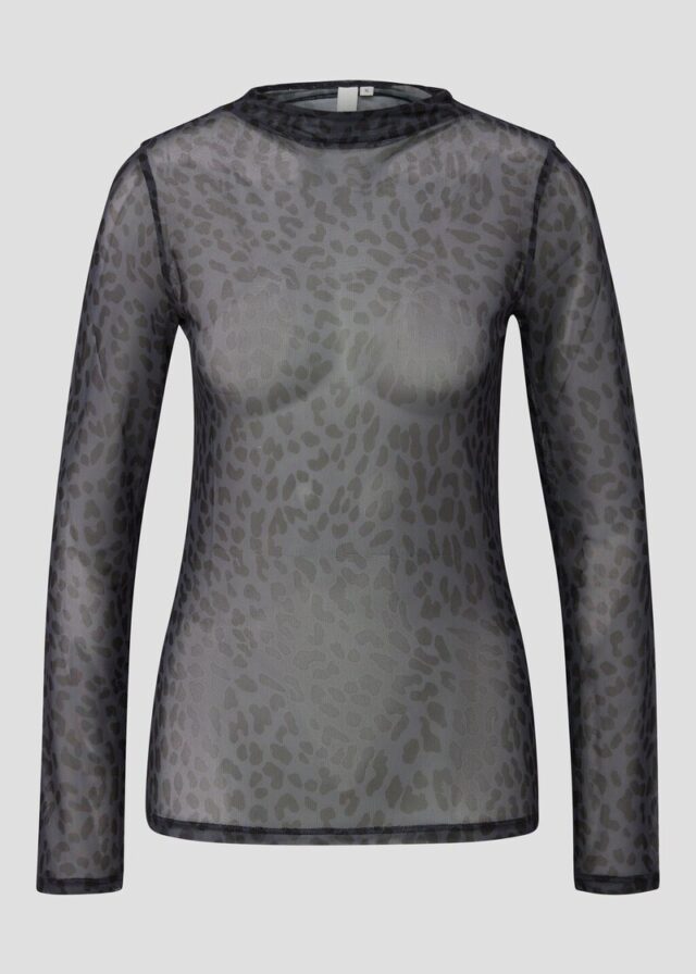 Transparentes Mesh-Shirt mit All-over-Print
