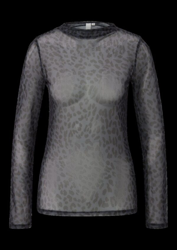 Transparentes Mesh-Shirt mit All-over-Print