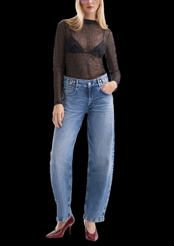 Transparentes Mesh-Shirt mit All-over-Print