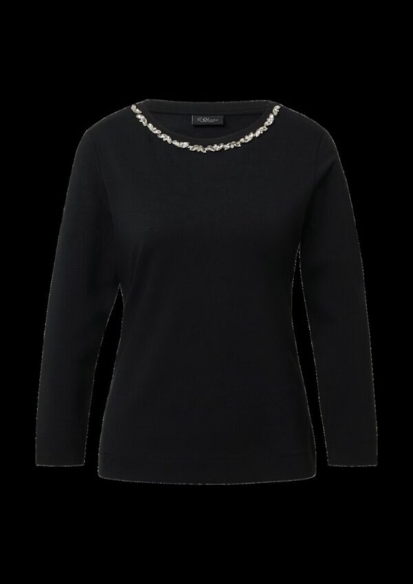 Shirt mit 3/4-Ärmeln und Schmucksteinen