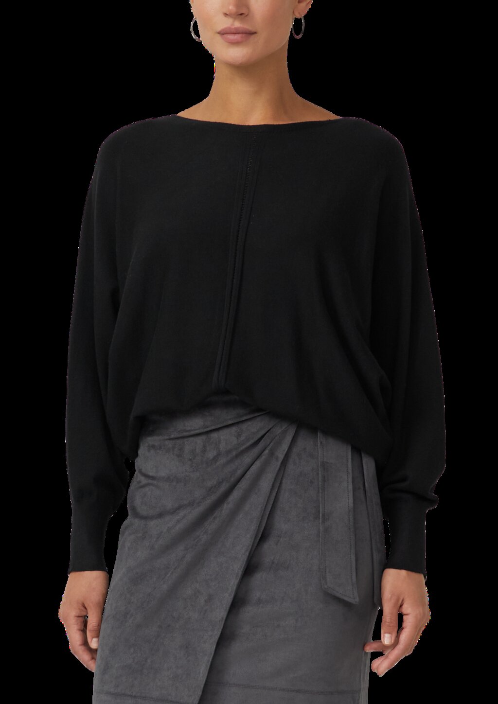 Feinstrick-Pullover im Relaxed Fit mit Ajour-Details