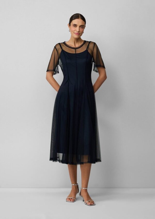 Midikleid aus Mesh mit Unterkleid