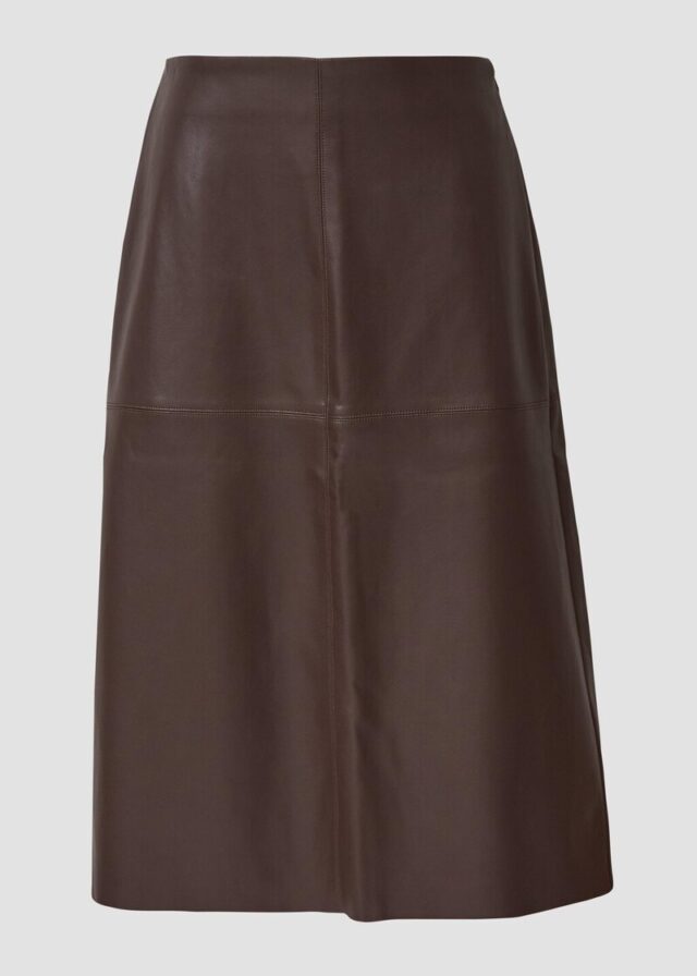 Midi-Rock aus Kunstleder in A-Linie