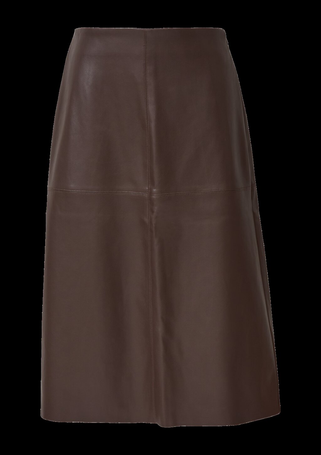 Midi-Rock aus Kunstleder in A-Linie