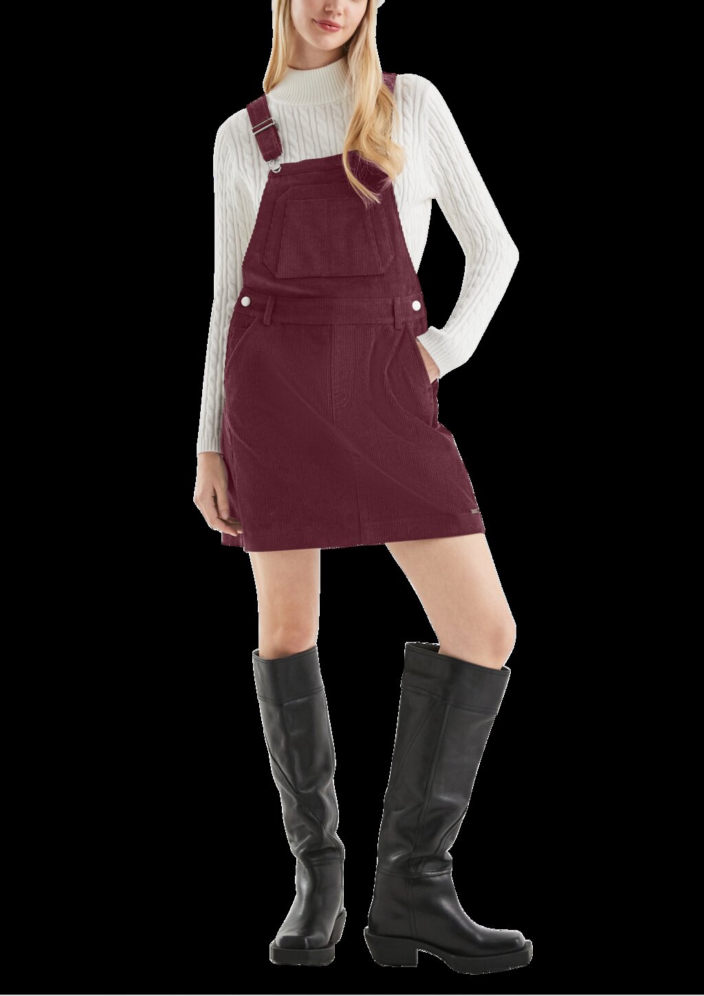 Mini-Latzkleid aus Cord