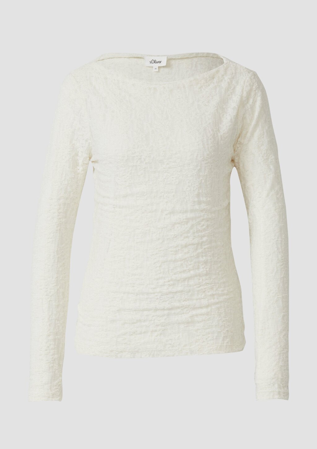 Semitransparentes Langarmshirt aus weicher Jersey-Spitze