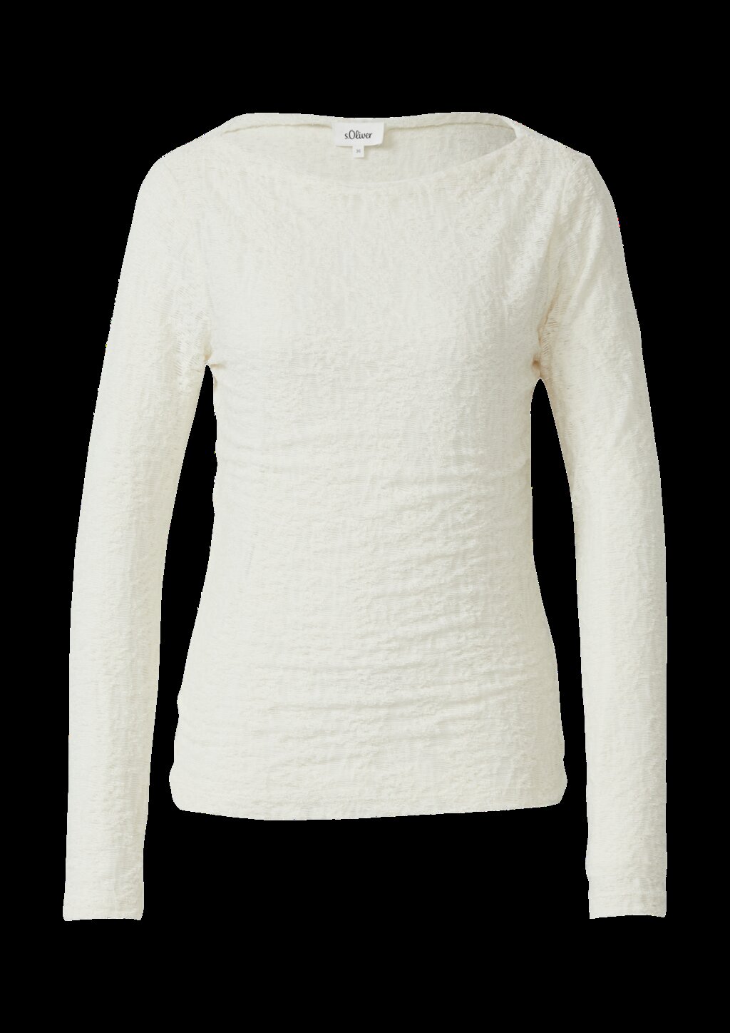 Semitransparentes Langarmshirt aus weicher Jersey-Spitze