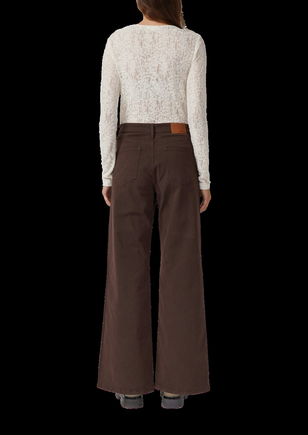 Semitransparentes Langarmshirt aus weicher Jersey-Spitze