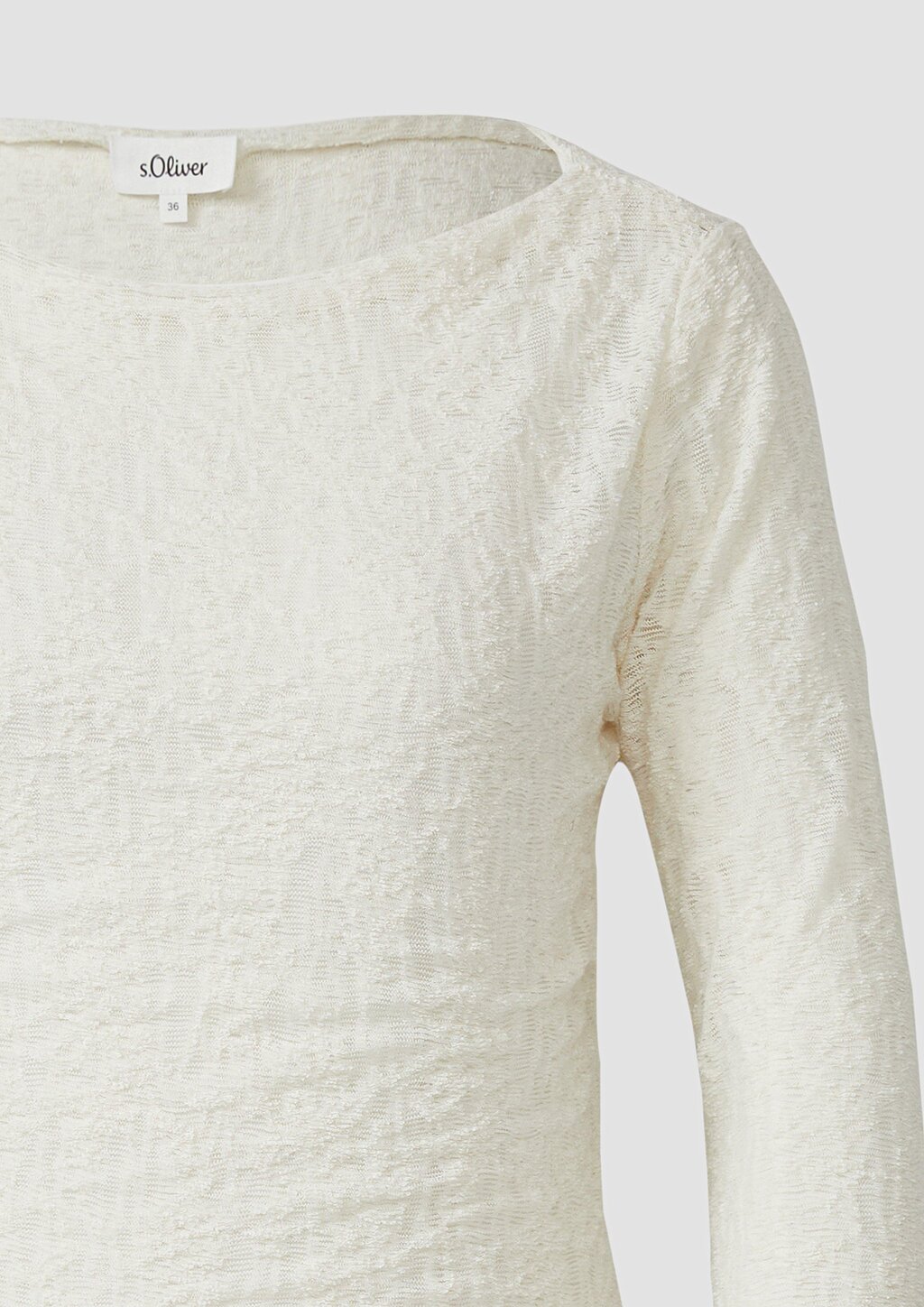 Semitransparentes Langarmshirt aus weicher Jersey-Spitze