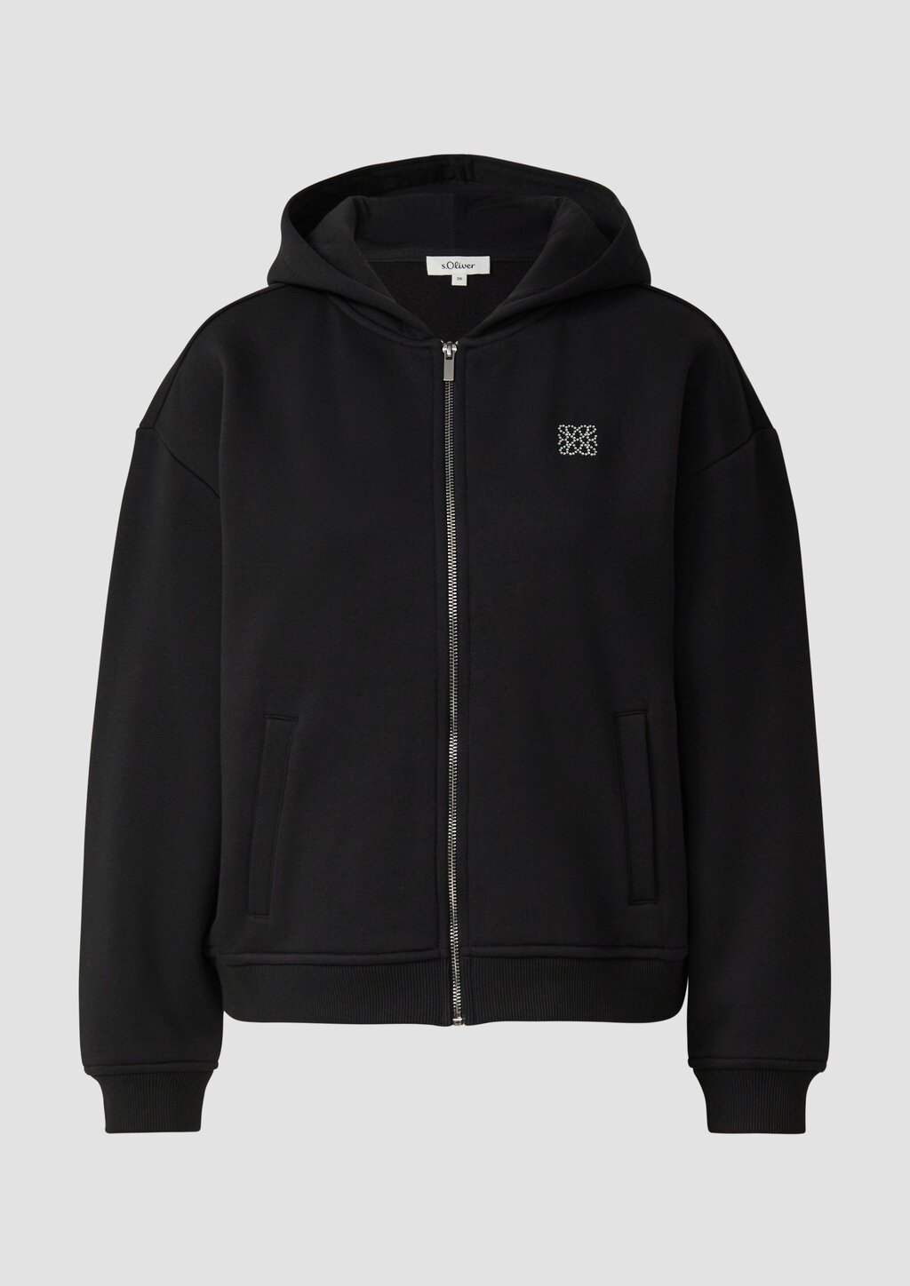 Weiche Sweatjacke mit Schmuckstein-Detail