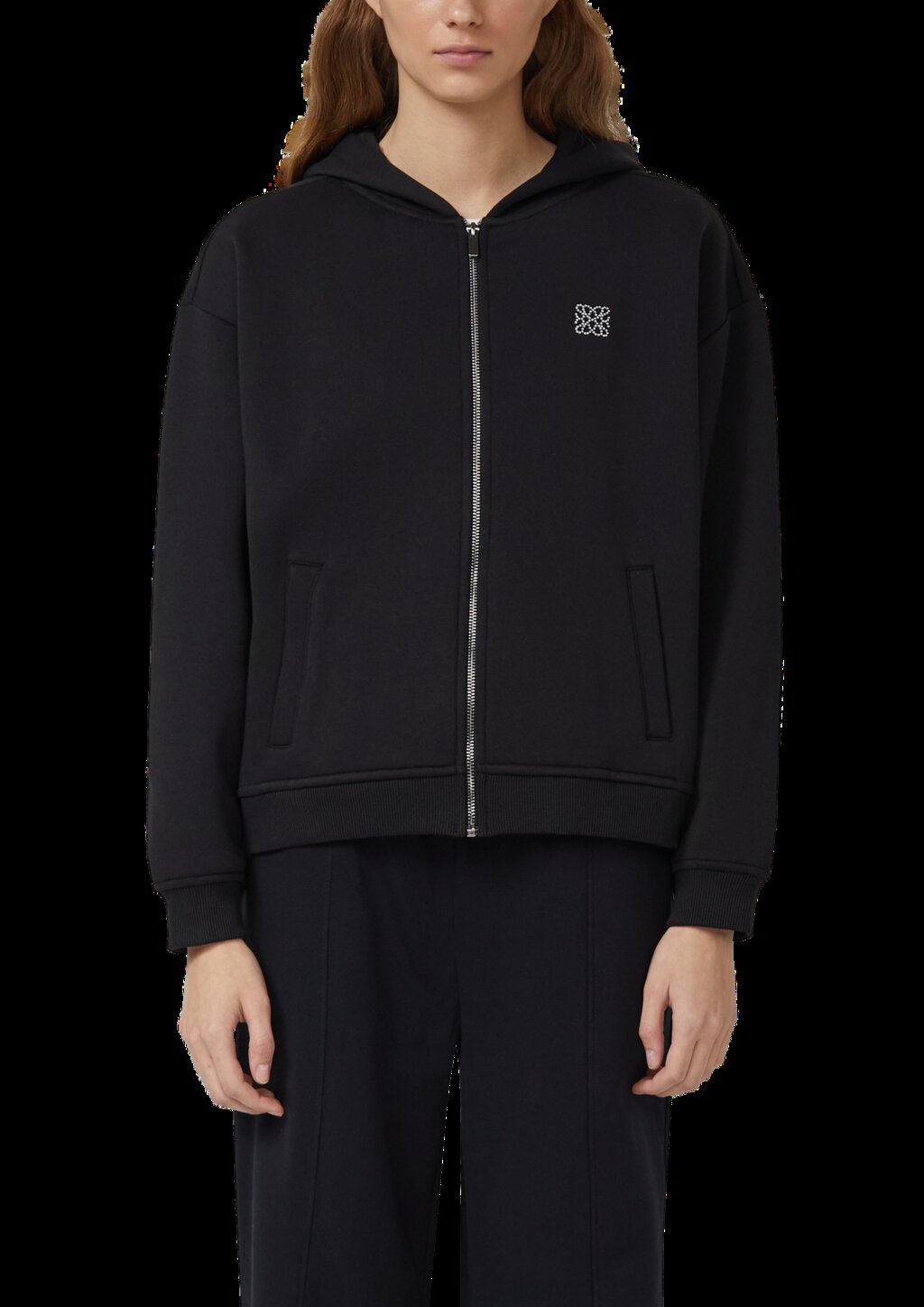 Weiche Sweatjacke mit Schmuckstein-Detail