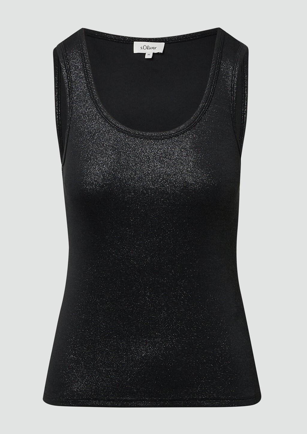 Geripptes Tanktop in Glitzer-Optik