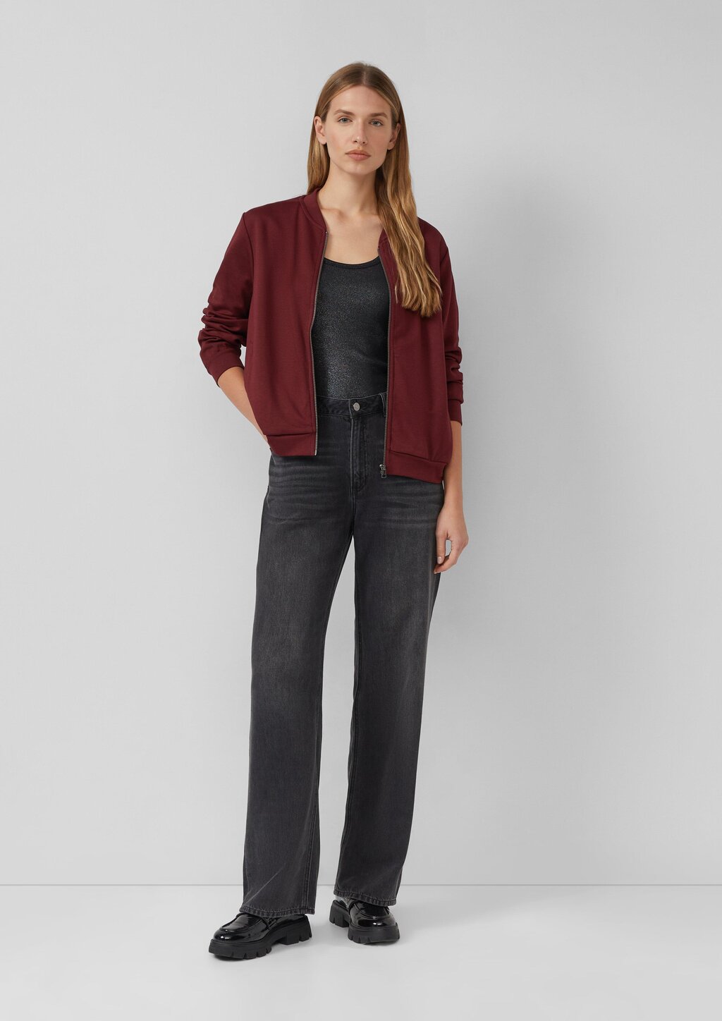 Geripptes Tanktop in Glitzer-Optik