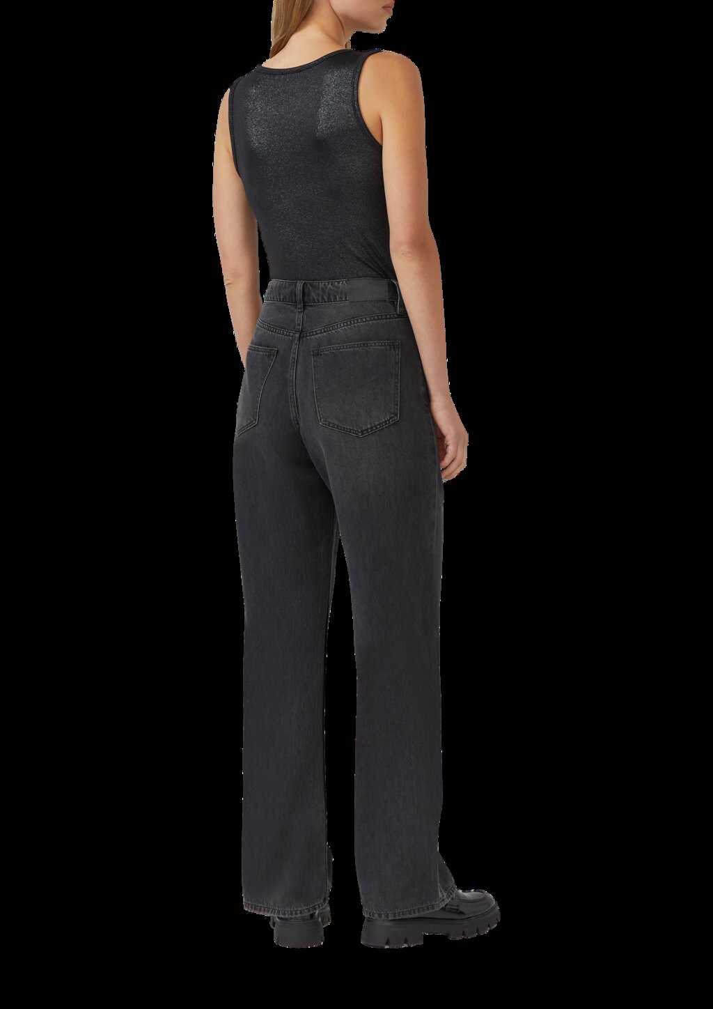 Geripptes Tanktop in Glitzer-Optik