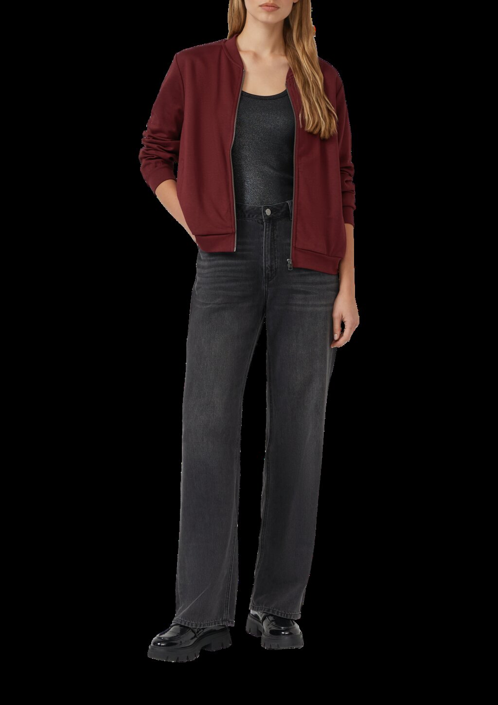 Geripptes Tanktop in Glitzer-Optik