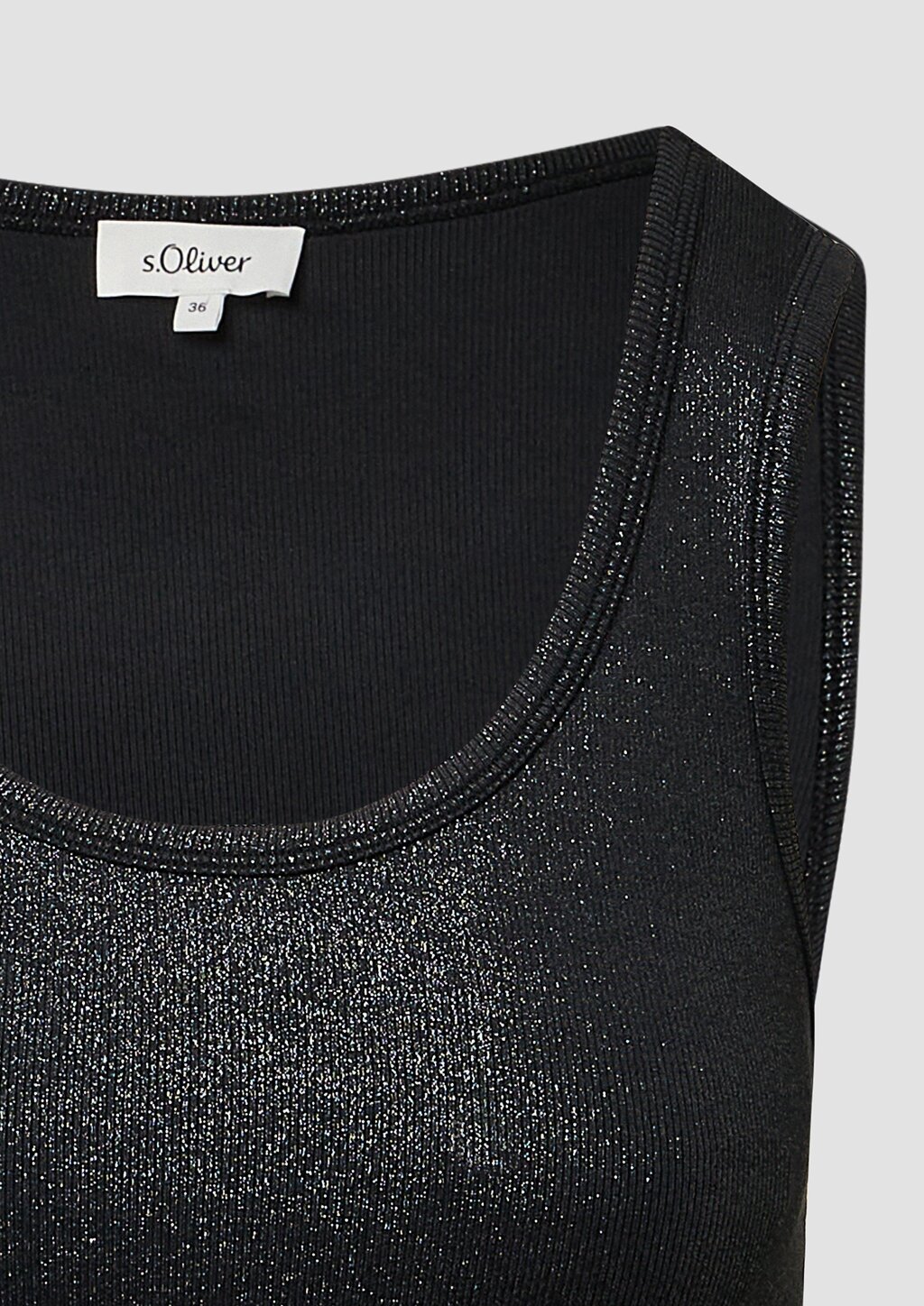Geripptes Tanktop in Glitzer-Optik