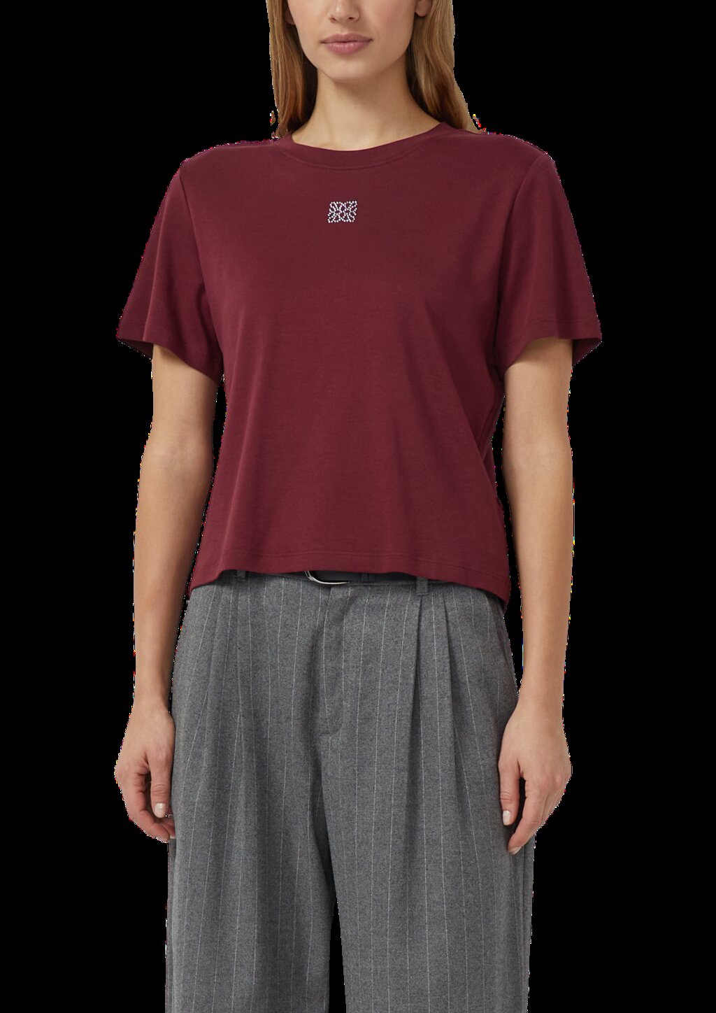 Verkürztes T-Shirt mit Glitzerstein-Details