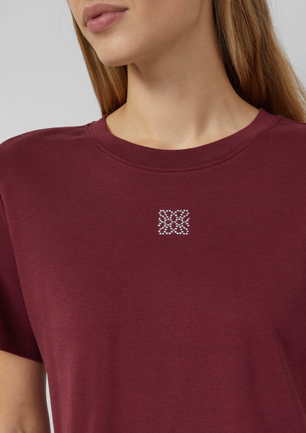 Verkürztes T-Shirt mit Glitzerstein-Details