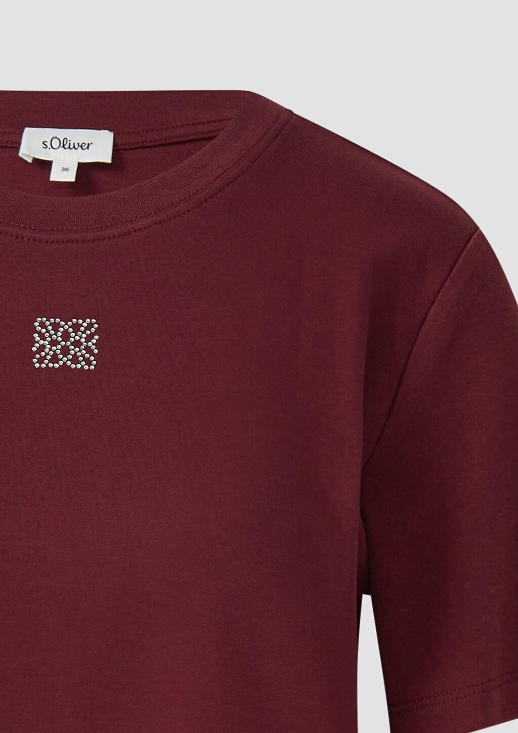 Verkürztes T-Shirt mit Glitzerstein-Details