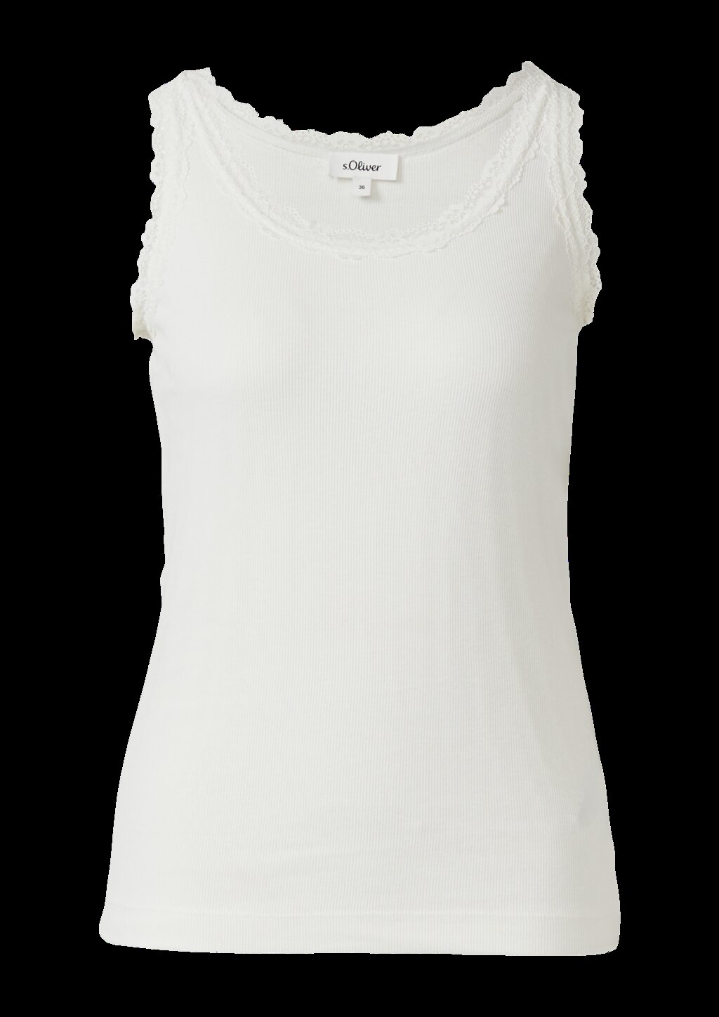 Tanktop mit Spitzenbesatz