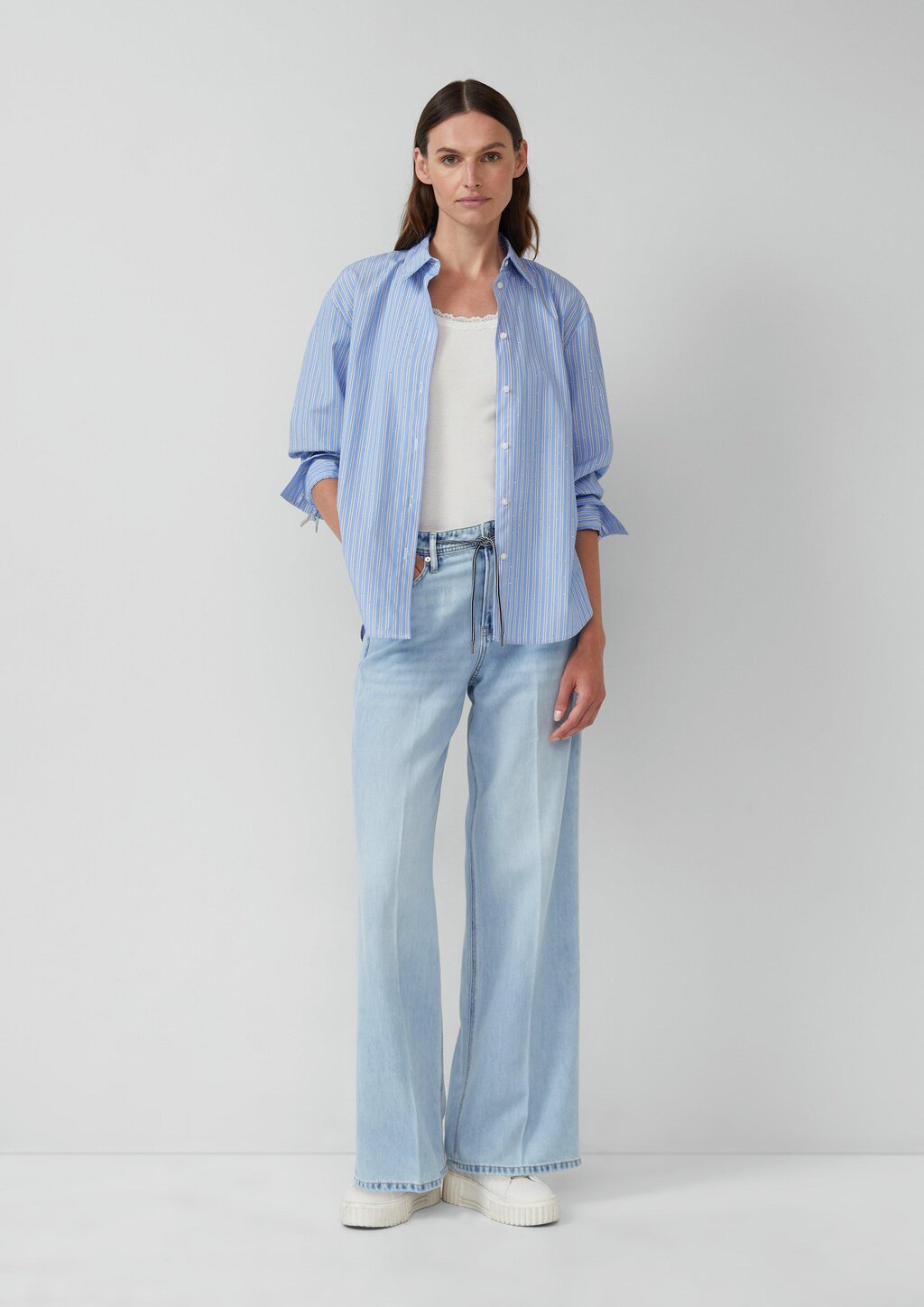 Tanktop mit Spitzenbesatz