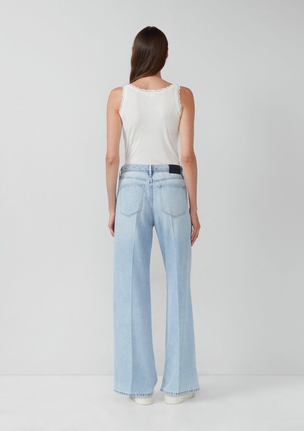 Tanktop mit Spitzenbesatz