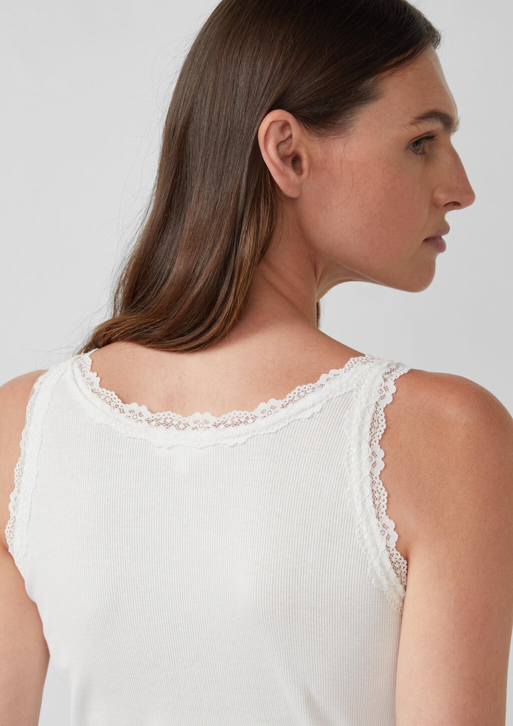 Tanktop mit Spitzenbesatz