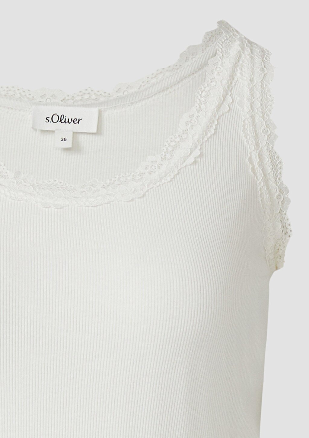 Tanktop mit Spitzenbesatz