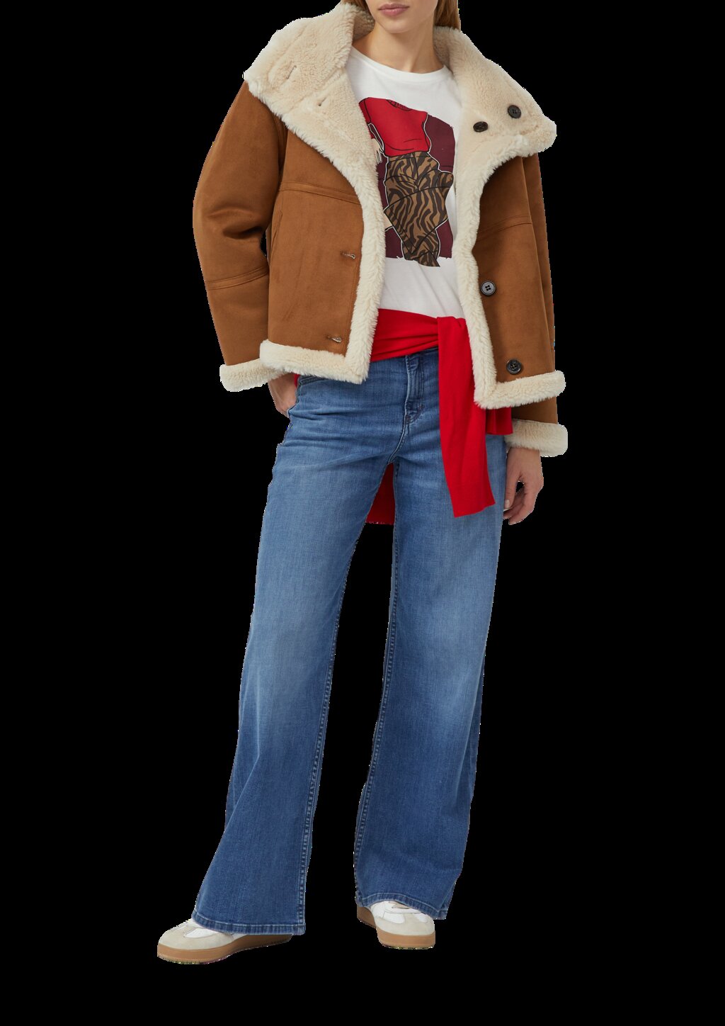 Weiches Langarmshirt mit Schmucksteinen