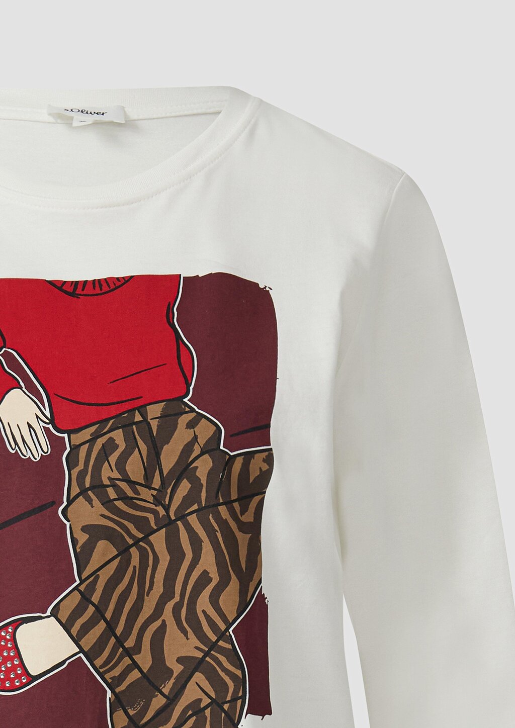 Weiches Langarmshirt mit Schmucksteinen