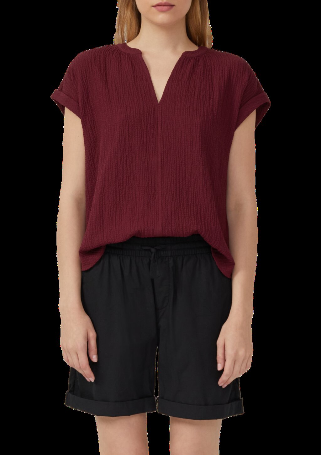 Strukturierte Bluse aus Viskosemix