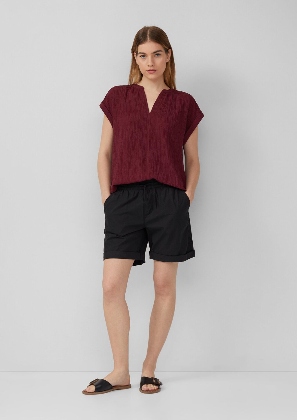 Strukturierte Bluse aus Viskosemix