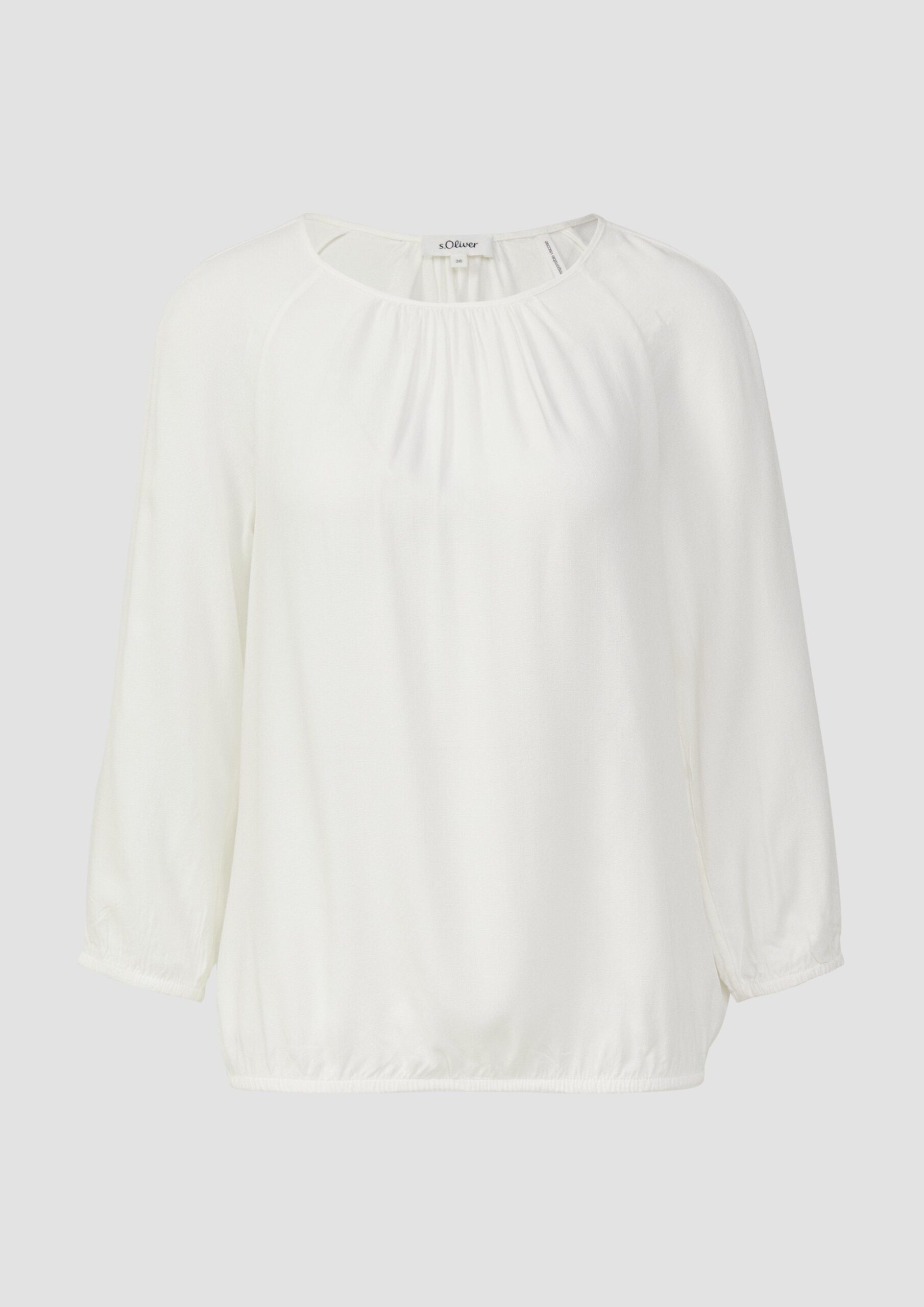 Strukturierte Viskose-Bluse mit Raff-Details